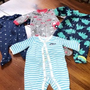 Boys Footie Pajamas Size 3 Months